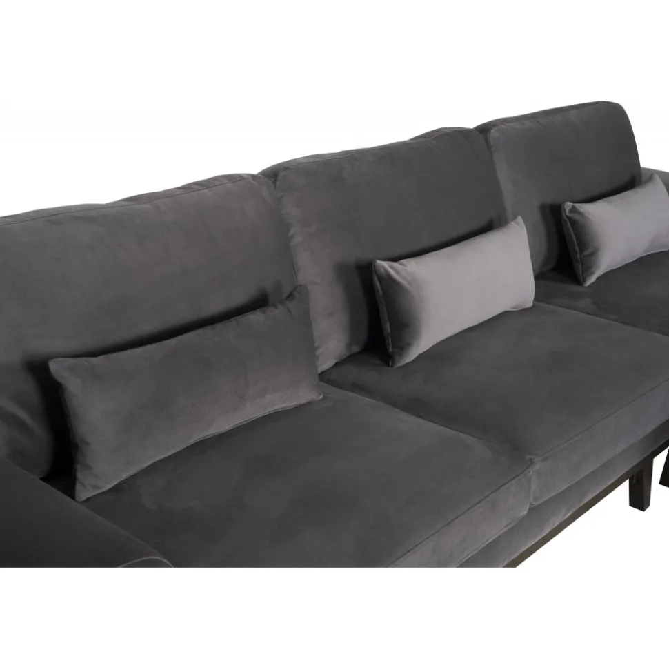 Divansoffa i grått sammet - Copenhagen + Textilrengöring för möbler