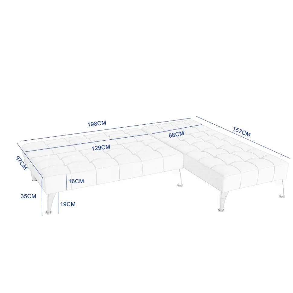 Divansoffa med bäddfunktion svart sammet - Neptun
