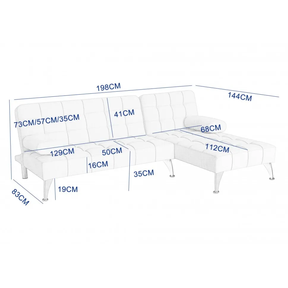 Divansoffa med bäddfunktion beige sammet