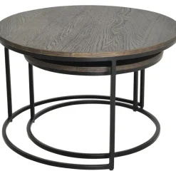 Duett sidobord Ø47/60 cm - Mörkbrun