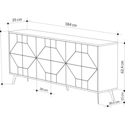 Dune skänk 184 cm - Ljus mocka