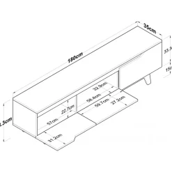 Duno TV-bänk Vit/valnöt