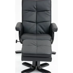 Duva reclinerfåtölj med fotpall i svart PU + Textilrengöring för möbler