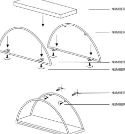 Duvar vägghylla - Guld/brun