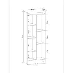 Eden bokhylla i ek höjd 160 cm