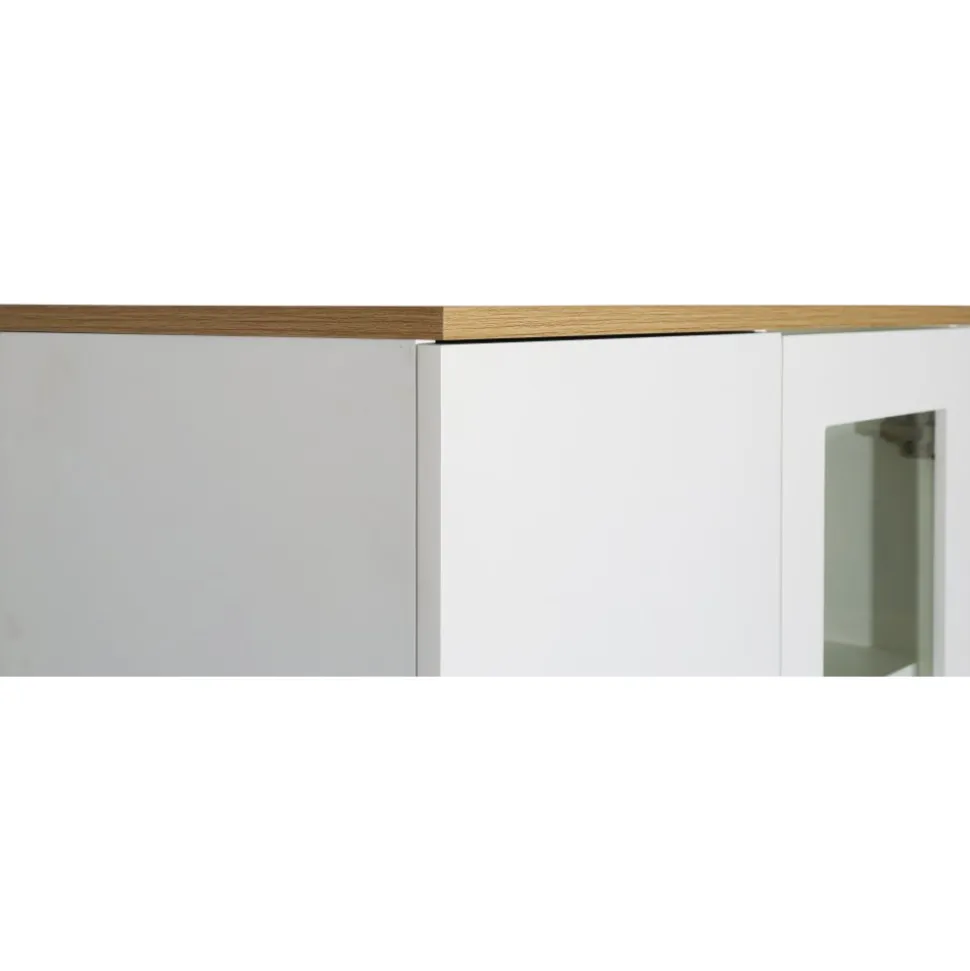 Edge highboard - Vit högtryckslaminat (HPL) + Möbeltassar