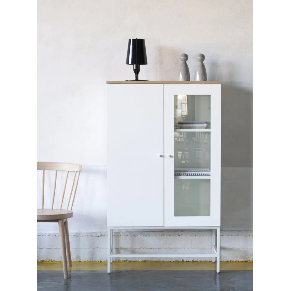 Edge highboard - Vit högtryckslaminat (HPL) + Textilrengöring för möbler