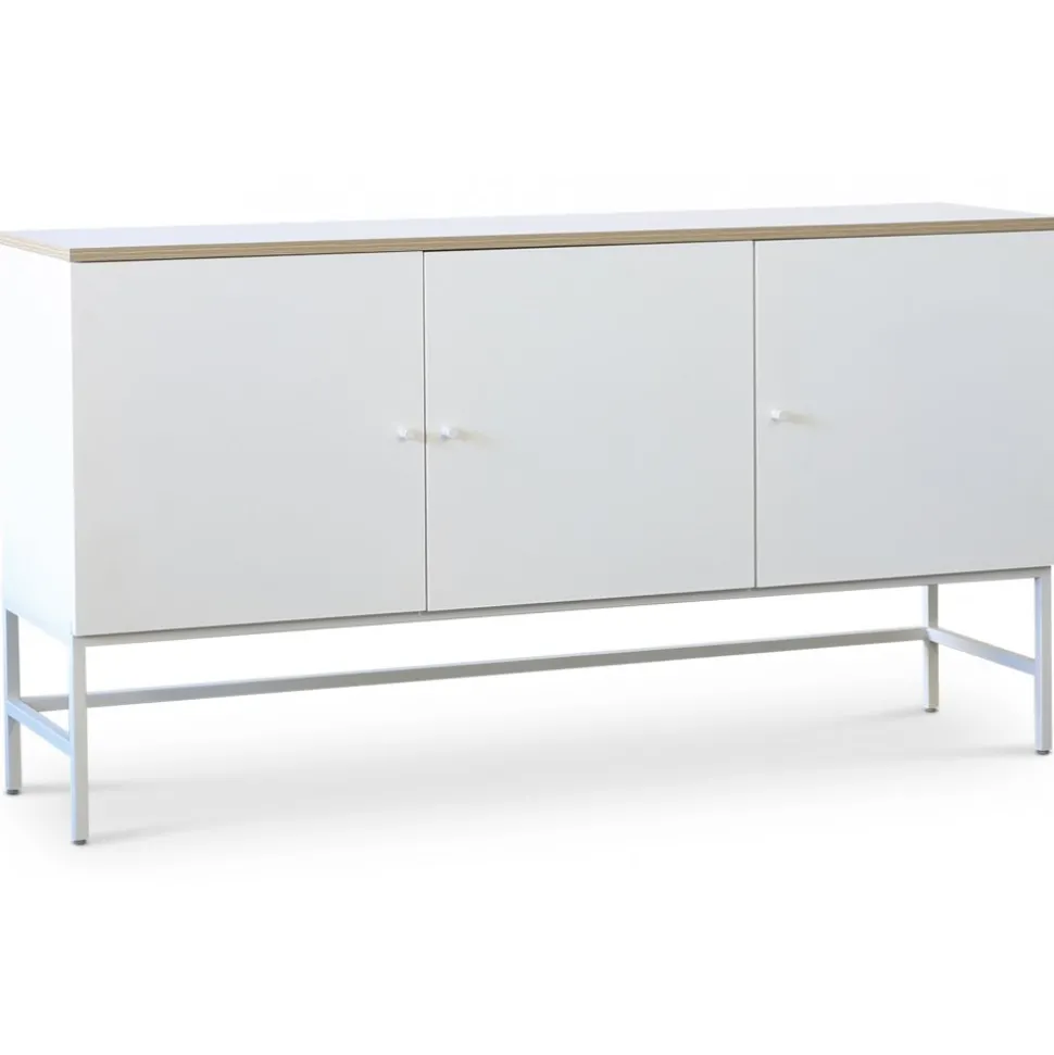 Edge sideboard - Vit högtryckslaminat (HPL) + Möbeltassar