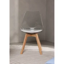 Edvin matstol - Vit/björk