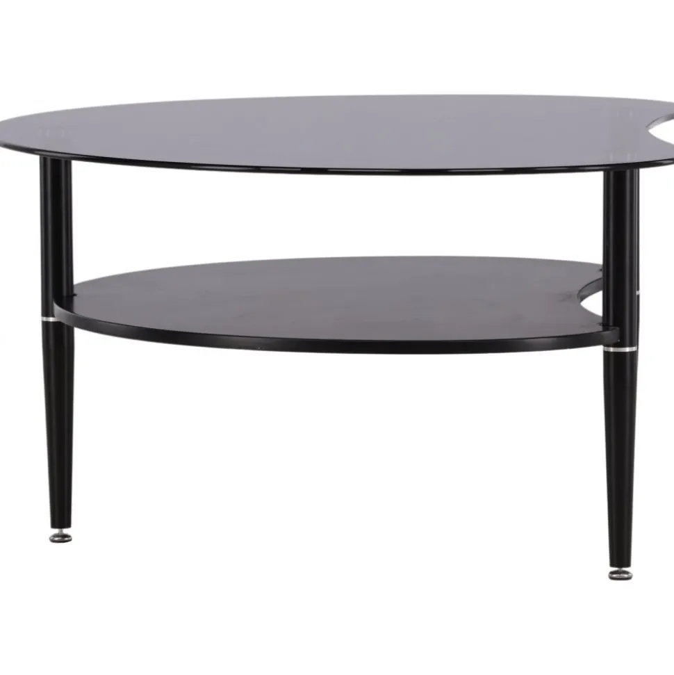 Egg bord 101 x 80 cm - Svart/Grå