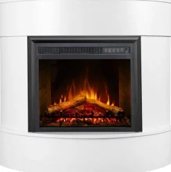 Elektrisk öppen spis Willburn oval dekorationsbrasa - Vit