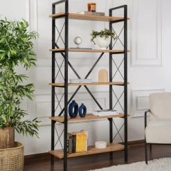 Elysian bokhylla - Furu/svart