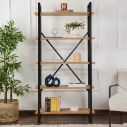 Elysian bokhylla - Furu/svart