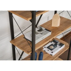 Elysian bokhylla - Furu/svart