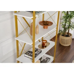 Elysian bokhylla - Vit/guld