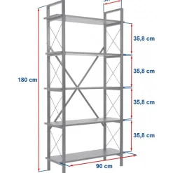 Elysian bokhylla - Vit/guld