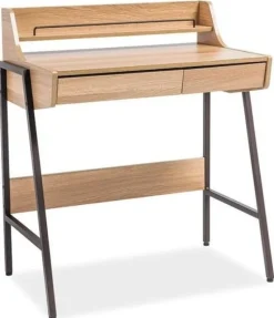 Emerson skrivbord 77x48 cm - Ek/mörkbrun