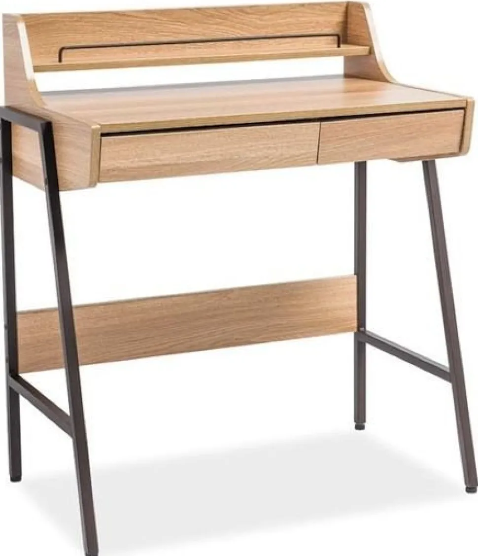 Emerson skrivbord 77x48 cm - Ek/mörkbrun