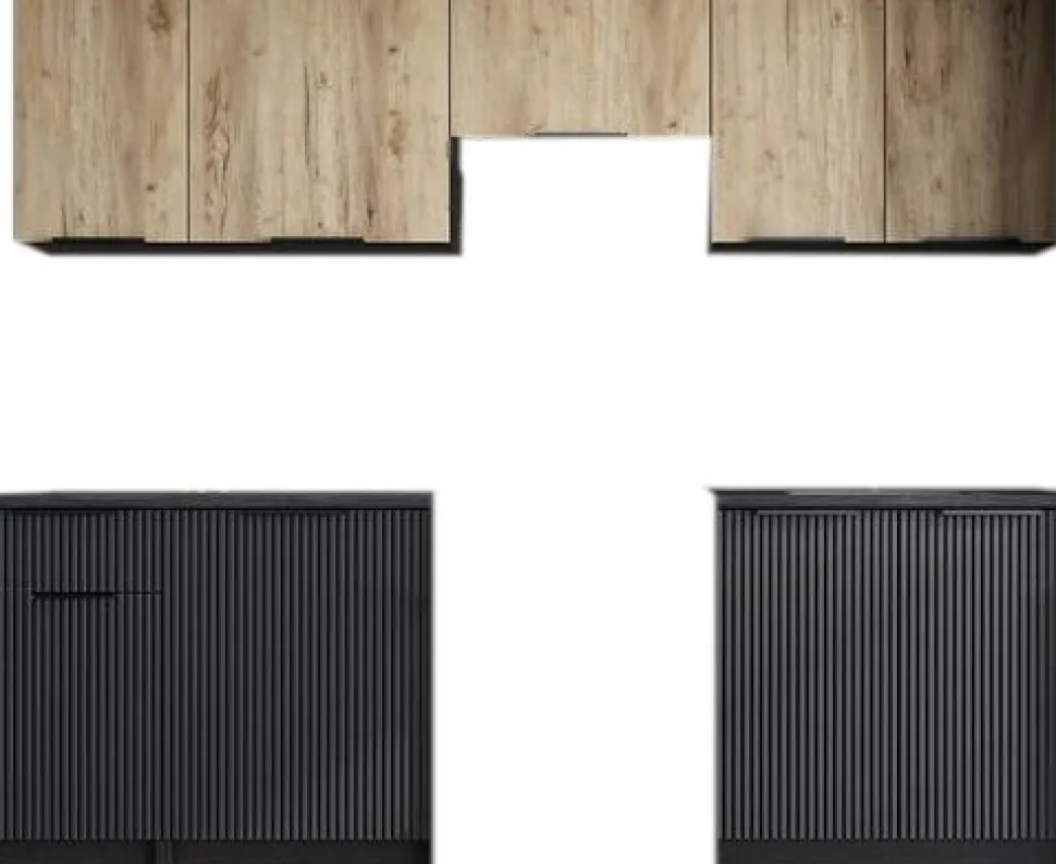 Emma komplett kök 240 cm - Artisan ek/svart