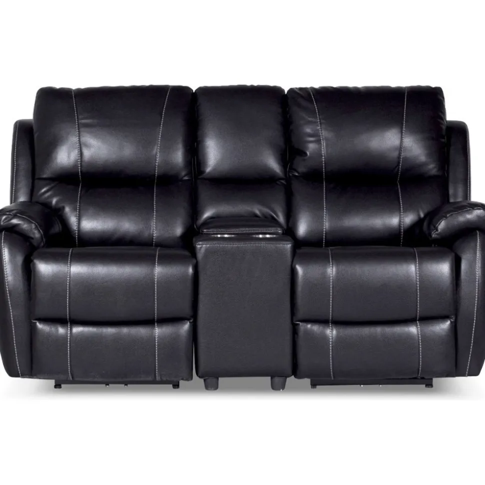 Enjoy Chicago Biosoffa - 2-sits soffa recliner (el) i svart konstläder