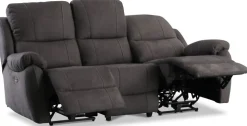 Enjoy Hollywood reclinersoffa - 3-sits (el) i antracit microfibertyg
