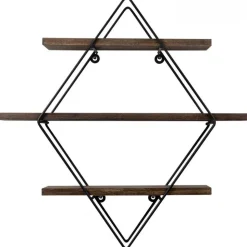 Erasmus vägghylla - Svart/valnöt