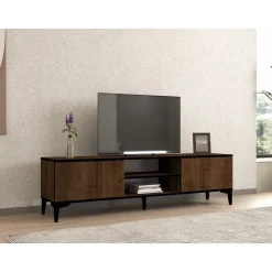 Erem TV-bänk - Valnöt/svart