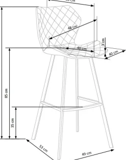 Erin barstol hög - Vit/grå + Möbeltassar