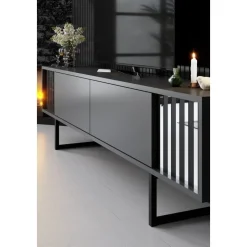 Erki TV-bänk - Antracit/svart