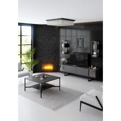 Erki TV-bänk - Antracit/svart