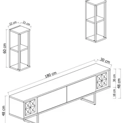Erki TV-bänk - Valnöt/svart