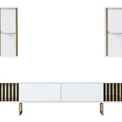 Erki TV-bänk - Vit/svart