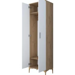 Esa garderob - Valnöt/vit
