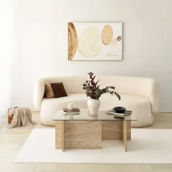 Escape soffbord 105 x 65 cm - Travertin