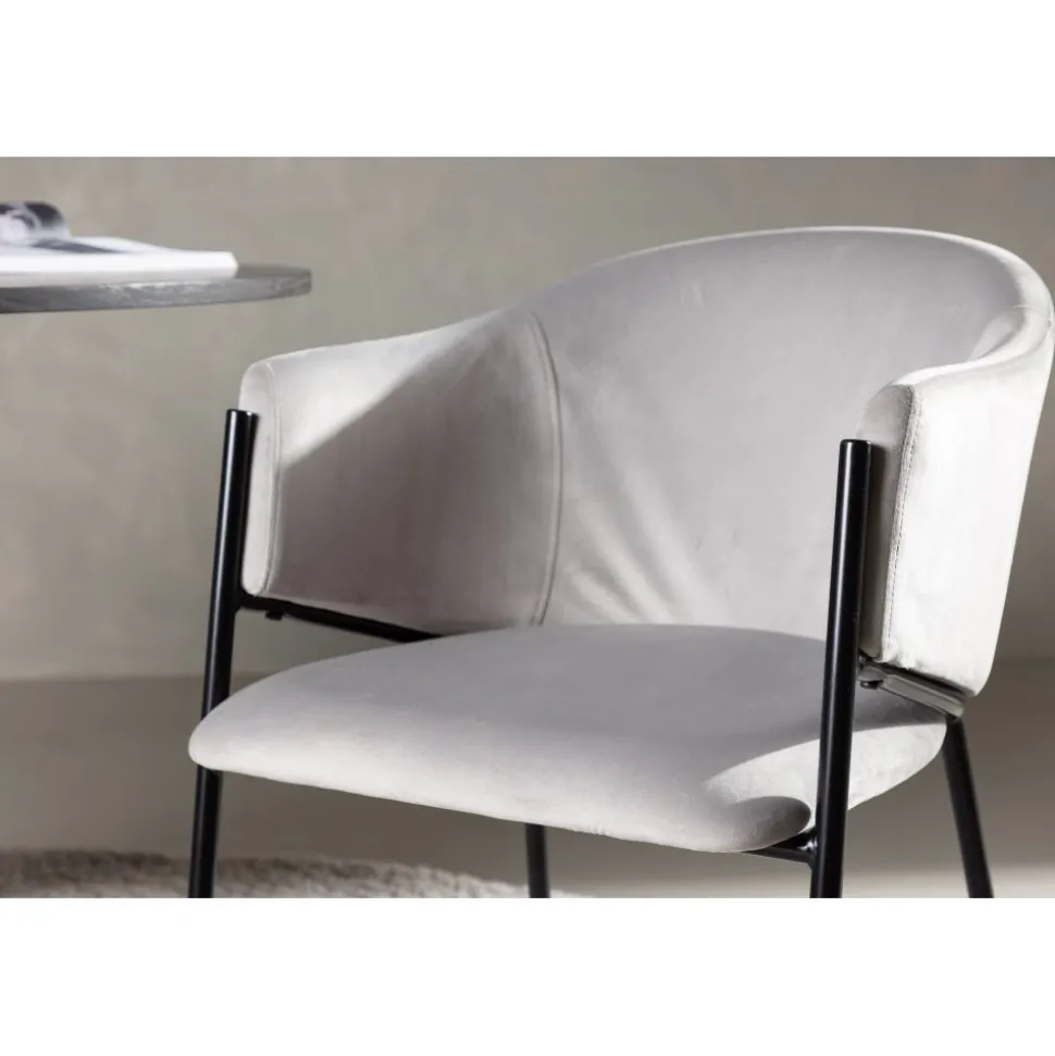 Evelina matstol - Grå sammet