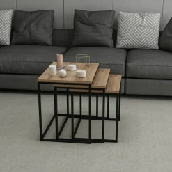 Evia satsbord 45/50/55 x 36/38/40 cm - Valnöt