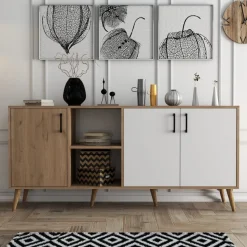 Exxen skänk - Ek/vit