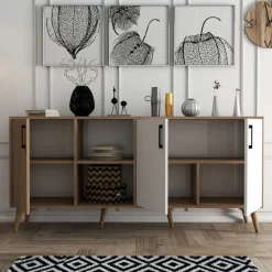 Exxen skänk - Ek/vit