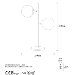 Fasett bordslampa klar - Vintage