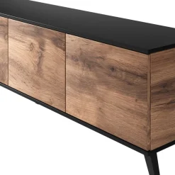 Fate TV-bänk 200 cm - Wotan ek/svart