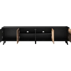 Fate TV-bänk 200 cm - Wotan ek/svart