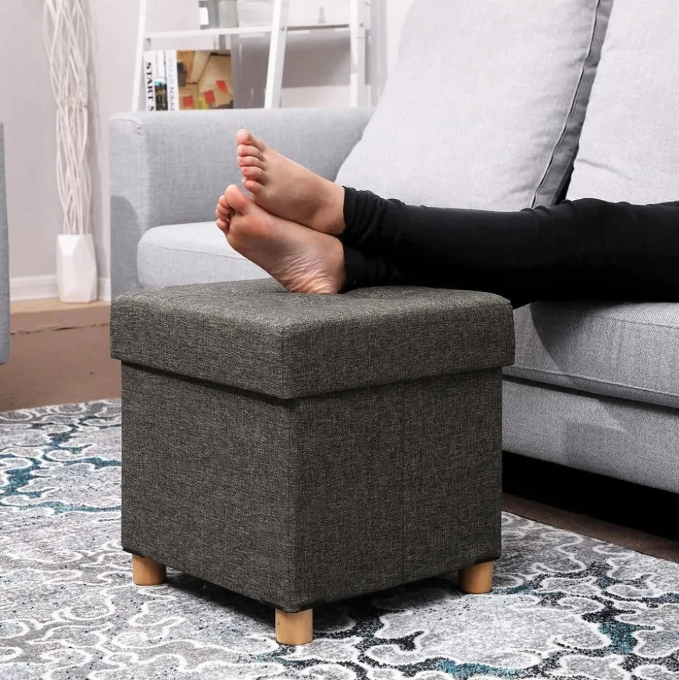 Fideli sittpuff med förvaring - Grå