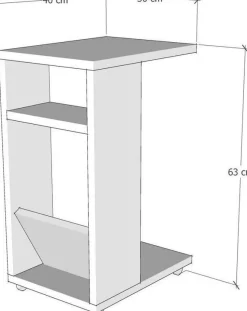 Filipe sidobord 30 x 40 cm - Vit