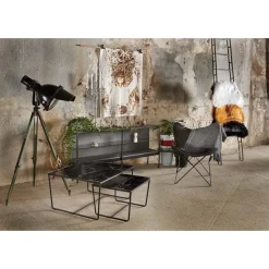 Fiona svart sideboard med glasskiva 160 cm bred + Möbeltassar