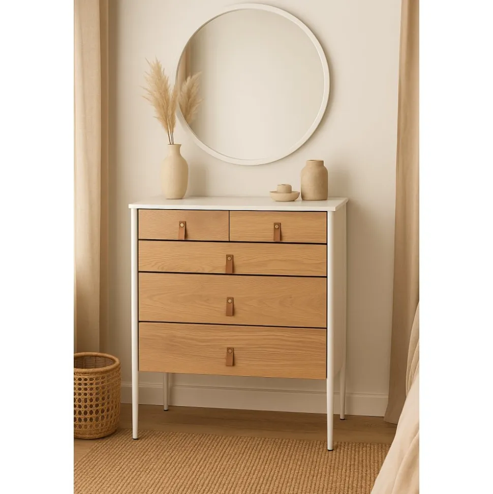 Flash byrå - Vit/oljad ek