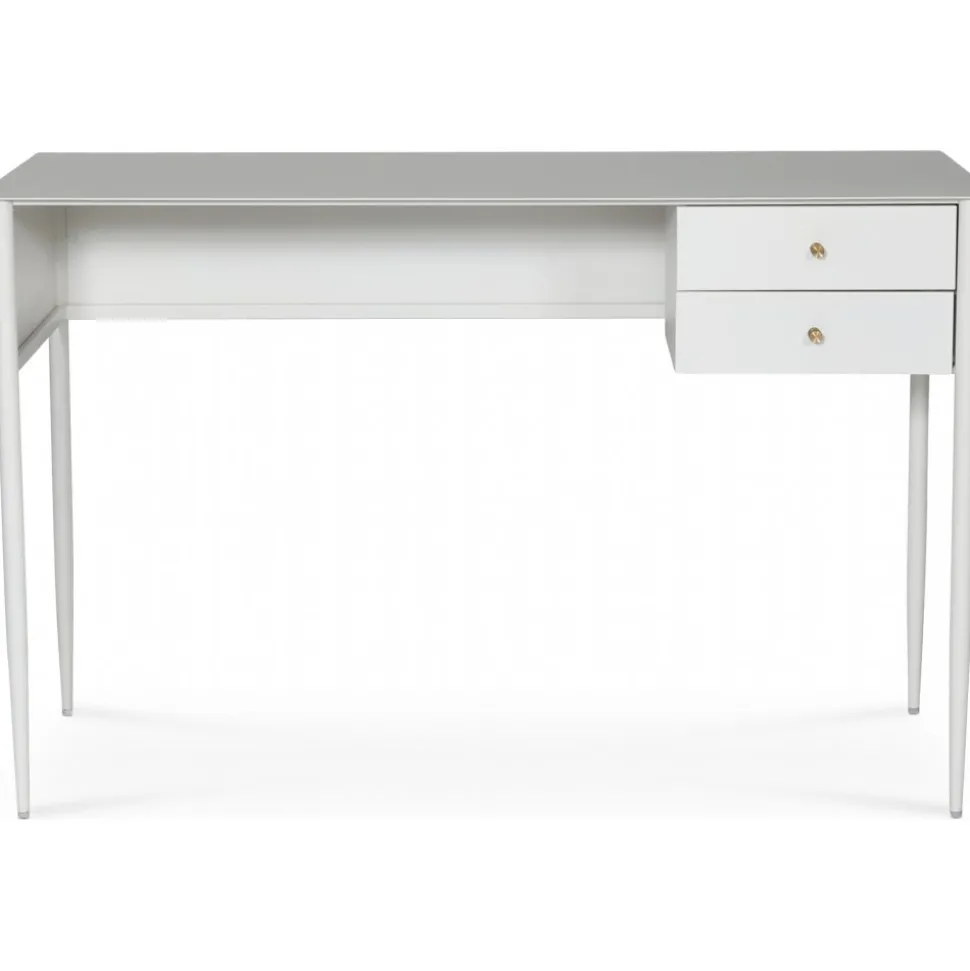 Flash skrivbord 120x50 cm - Vit / Mässing