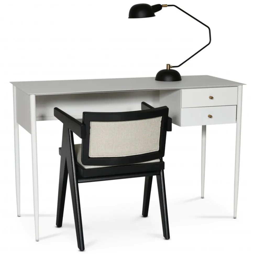 Flash skrivbord 120x50 cm - Vit / Mässing