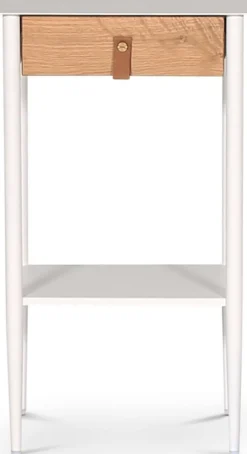 Flash sängbord - Vit/oljad ek + Textilrengöring för möbler