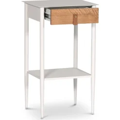 Flash sängbord - Vit/oljad ek