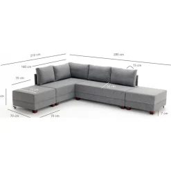 Fly hörnbäddsoffa - Cream